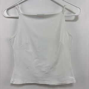 y2k Women's High Box Neckline‎ White Tank Top Rave City No Size See Pics